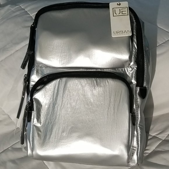 Urban Expressions Braxton Silver Backpack NWT - Picture 1 of 5